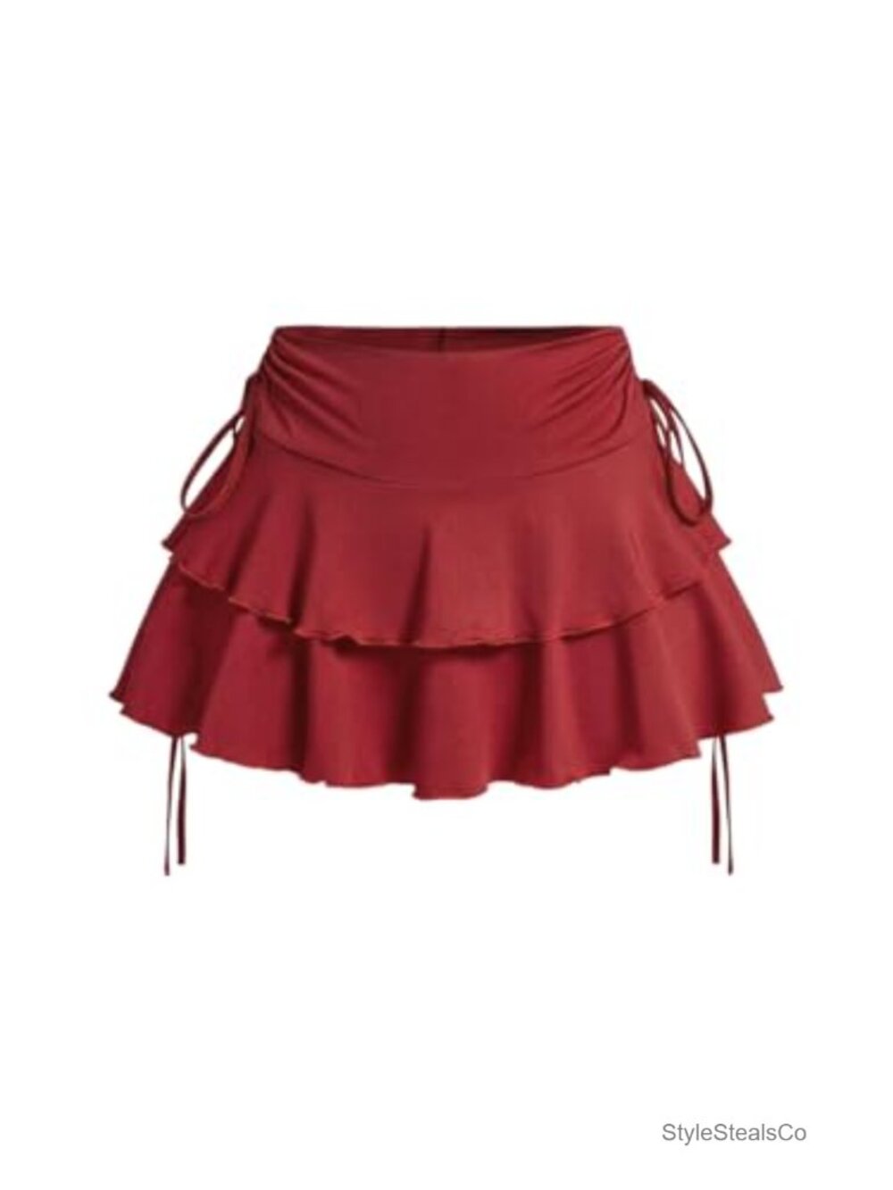 Y2K Ruffle Mini Skirt Bow Side Flowy A Line Skort High Waisted Pleated